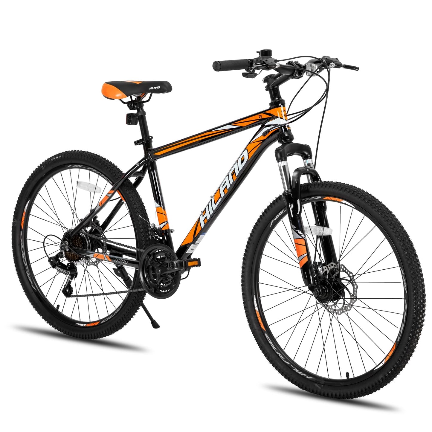 HH HILAND Mountain Bike 3/6/Multi-Spokes 21 Speeds Drivetrain Aluminum Frame 26 Inch Wheels Disc-Brake Bike for Men Women Mens MTB Bicycle