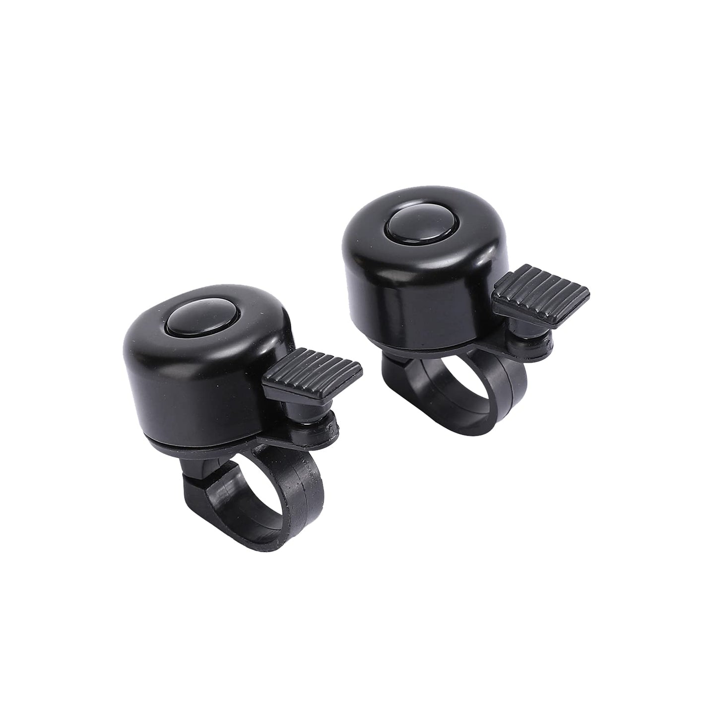 GSM Brands Bike Bell for Bicycle 2pcs Mini Aluminum Classic Loud Sound Pack of Two Black Bells Fit Handlebars .87-.89"