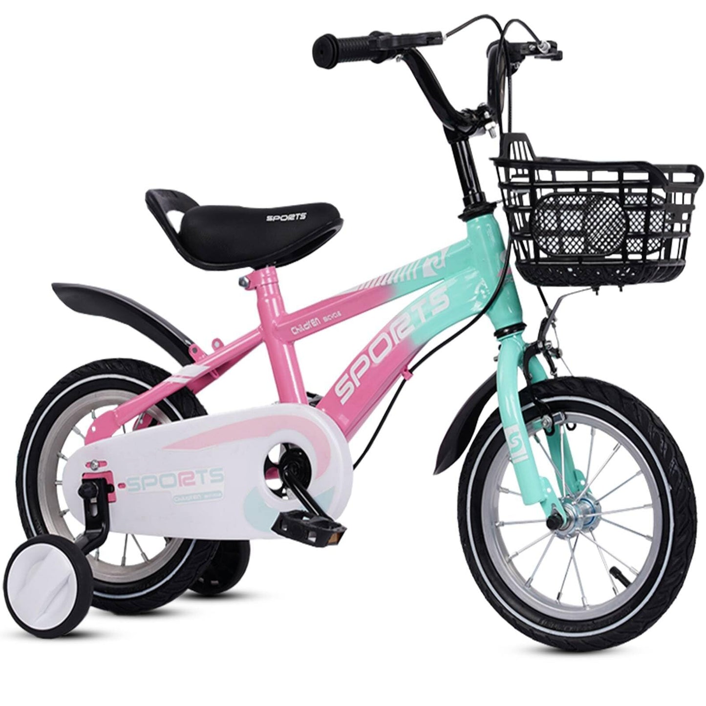Yozoia Kids Bike 12 14 Inch Bicycle for Kids Toddler Bike with Training Wheels and Basket Kids Bicycle for 2-7 Years Old Boys Girls Adjustable Height Dual Brake Design