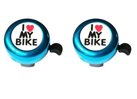 AR3T Collection - Loud Crisp Clear Sound Metal Bike Bicycle Bell for Kids and Styles (Blue - 2 Pack)