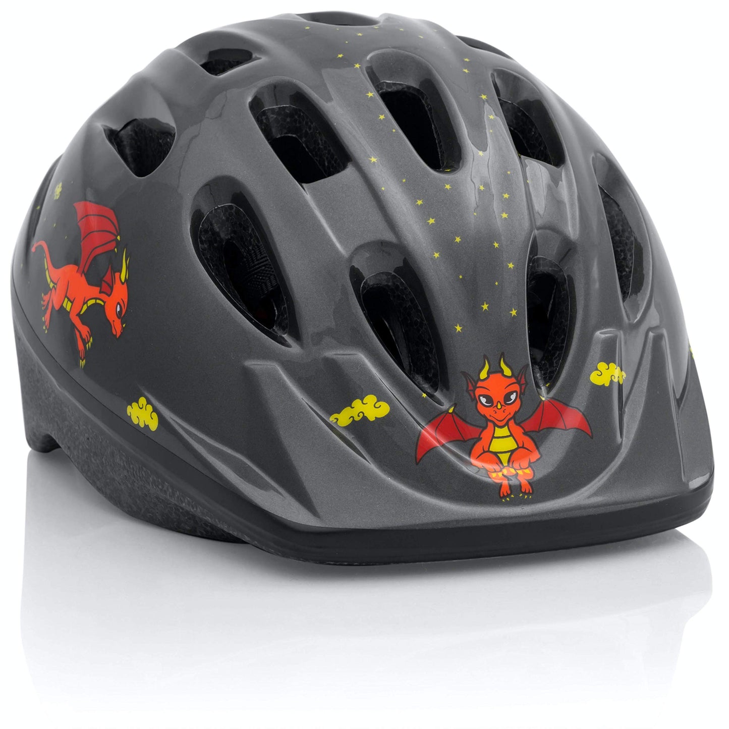 Team Obsidian: Kids Bike Helmet [Gray Dragon] - Highly Adjustable and Comfortable - Durable Children Bicycle Helmet for Boys and Girls